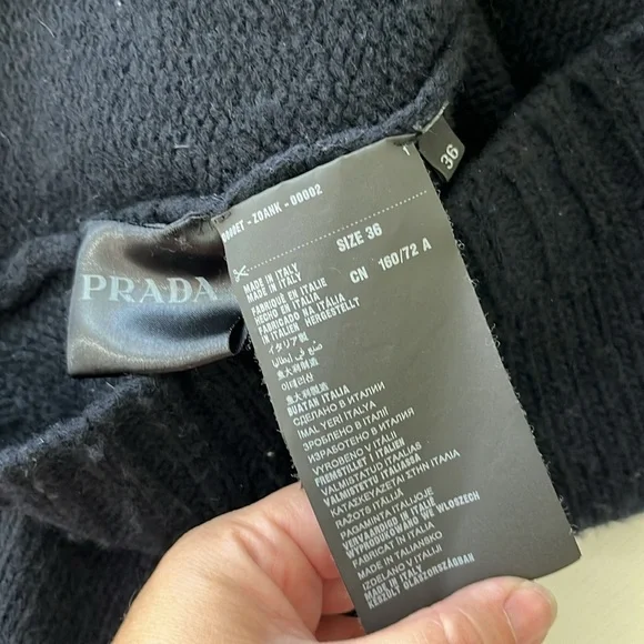 Prada AW14 Wool Fox Fur Collar A Line Sweater Knit Cardigan Sweater